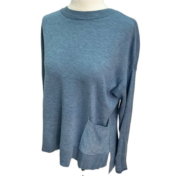 Eileen Fisher Blue Crew Neck Sweater - Picture 2 of 9